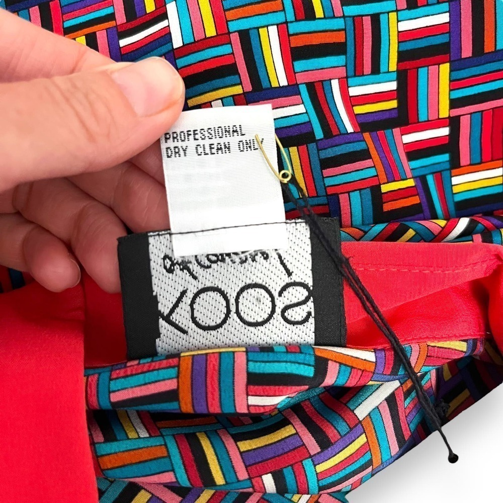 Koos of Course Womens Medium Red Silk Geometric Artsy Lagenlook Art-to-wear NWT - Picture 11 of 11